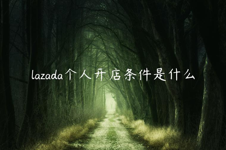 lazada個人開店條件是什么